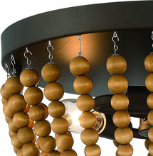 Load image into Gallery viewer, Unique Statement Three Light Metal Dimmable Flush Chandelier - Brown / Black
