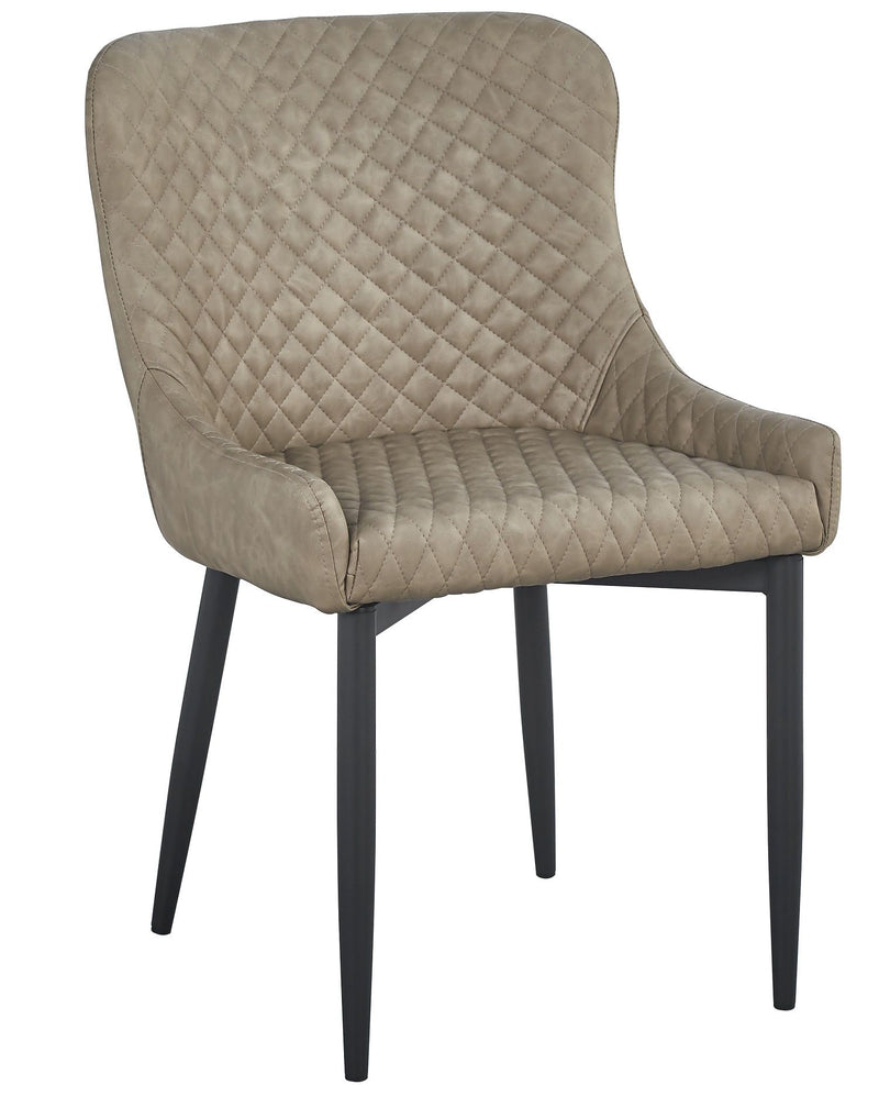 Tufted Upholstered Faux Leather Dining Side Chairs (Set of 4) - Gray / Black
