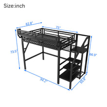 Load image into Gallery viewer, Loft Bed With Stairs And Storage
