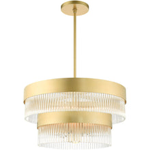 Load image into Gallery viewer, Seven Light Dimmable Chandelier With Shades - Gold
