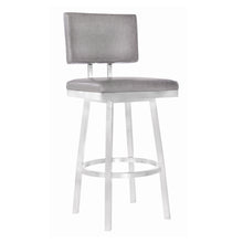 Load image into Gallery viewer, Swivel Counter Height Bar Chair - Light Gray / Silver
