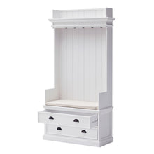 Load image into Gallery viewer, Classic Entryway Coat Rack And Bench With Drawers - White
