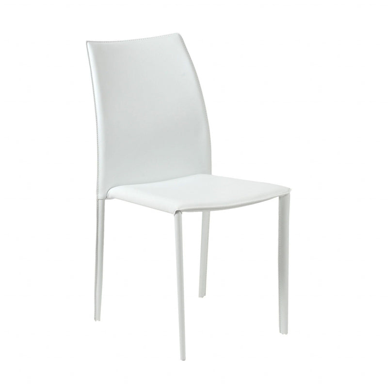 Leather Dining Side Chairs (Set of 2) - White
