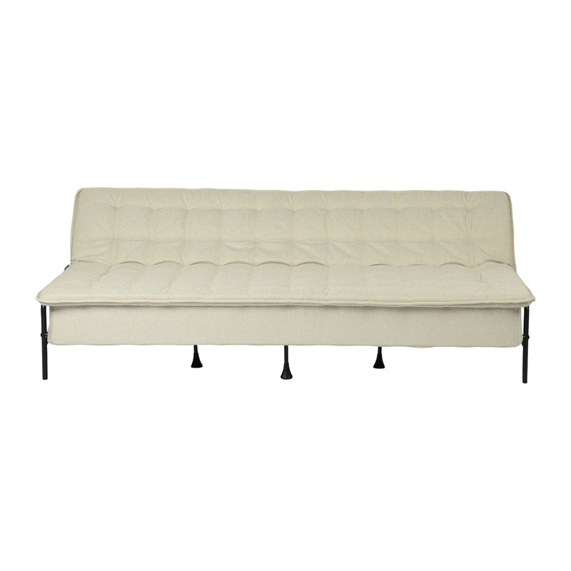 Fabric Convertible Futon Sleeper Reclining Sofa - Beige