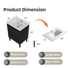 Load image into Gallery viewer, Bathroom Vanity With Ceramic Sink, Floor-Standing Design, Soft-Closing Drawers
