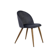 Load image into Gallery viewer, Upholstered Velvet Dining Side Chairs (Set of 2) - Charcoal / Brown
