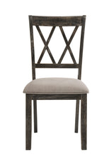Load image into Gallery viewer, Upholstered Fabric Cross Back Dining Side Chairs (Set of 2) - Gray
