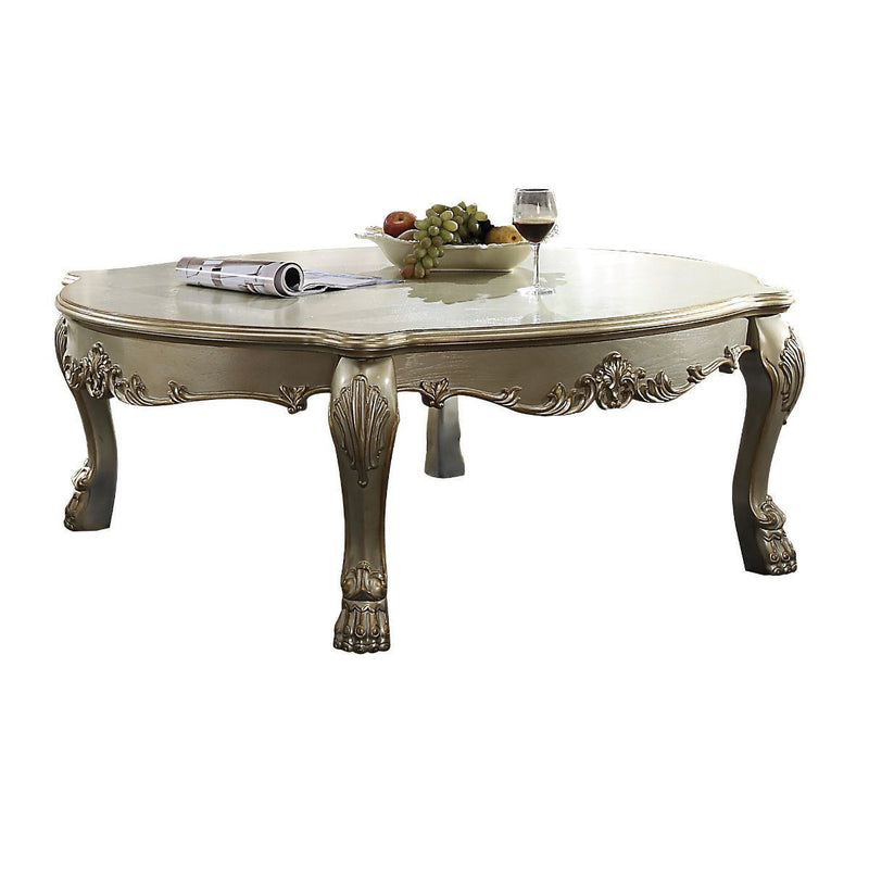 Solid And Manufactured Wood Coffee Table - Gold And Bone