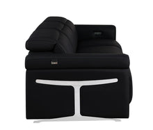 Load image into Gallery viewer, Top Grain Leather Reclining Metal USB Sofa (720428) - Black
