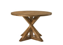 Load image into Gallery viewer, 48" Oak Wood Cross Leg Base Round Top Dining Table
