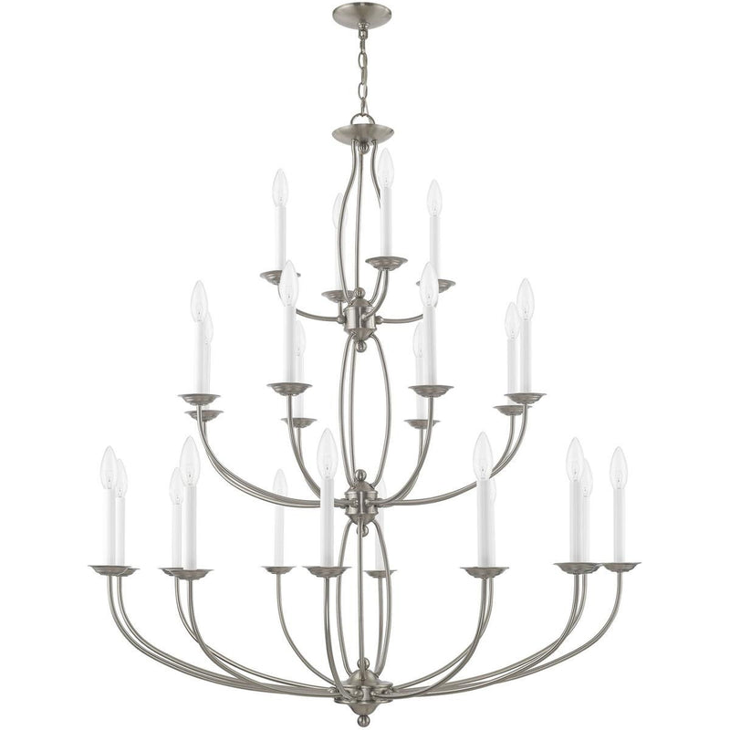50" Multi Light Dimmable Chandelier With Shades - Nickel