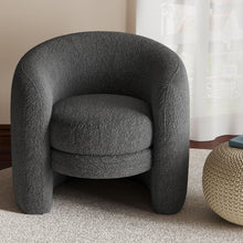 Load image into Gallery viewer, Affinity Modern Curved Back Upholstered Accent Chair With Soft Cozy Boucle Fabric - Dark Gray
