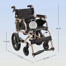 Load image into Gallery viewer, Lightweight Foldable Transport Wheelchair For Adults, Square Tube Design
