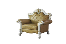 Load image into Gallery viewer, Faux Leather Tufted Arm Chair - Light Brown And Pearl
