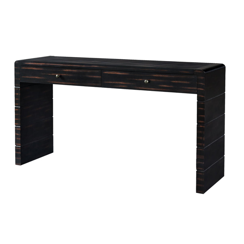 Double Pedestal Console Table With Two Drawers (738109) - Black