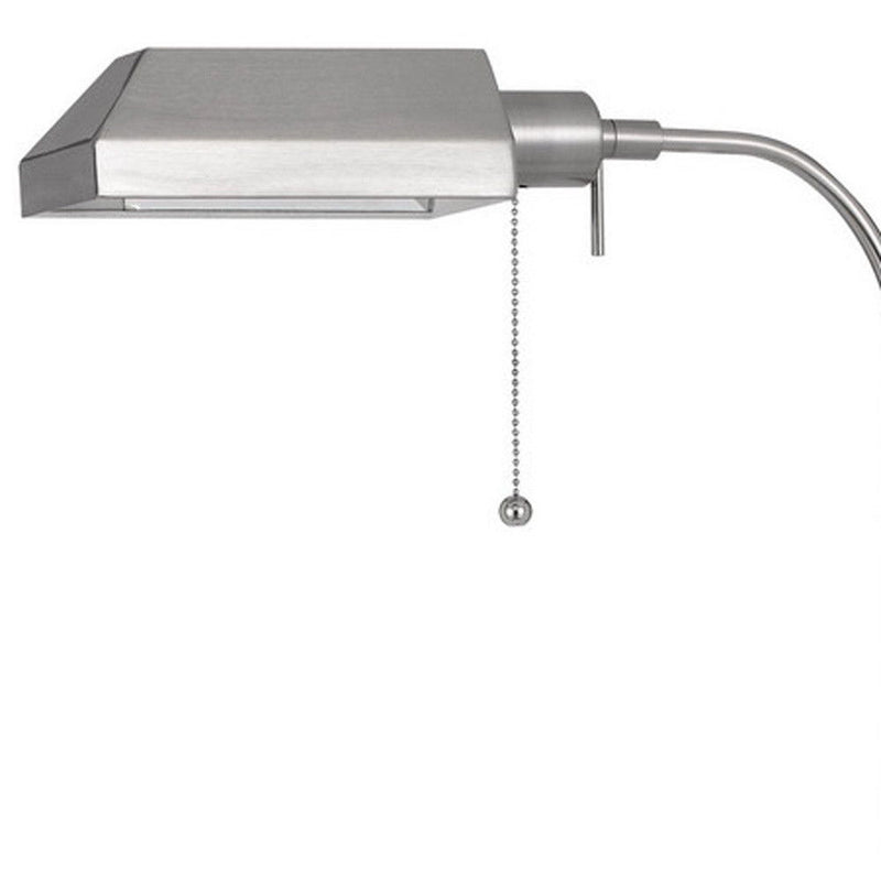 Adjustable Traditional Shaped Floor Lamp With Nickel Square Shade - Nickel