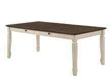 Load image into Gallery viewer, 78" Oak and Cream Wood Dining Table
