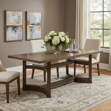 Load image into Gallery viewer, 88" Oak Wood Trestle Base Dining Table
