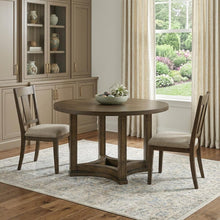 Load image into Gallery viewer, 47" Oak Solid Wood Frame Base Round Top Dining Table
