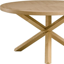 Load image into Gallery viewer, 54" Oak Wood Cross Leg Base Round Top Dining Table
