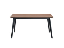 Load image into Gallery viewer, 59" Walnut and Black Wood Dining Table
