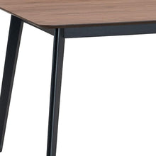 Load image into Gallery viewer, 59" Walnut and Black Wood Dining Table
