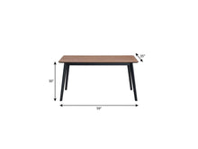 Load image into Gallery viewer, 59" Walnut and Black Wood Dining Table
