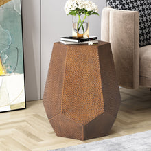 Load image into Gallery viewer, Modern Hammered Iron Geometric End Table
