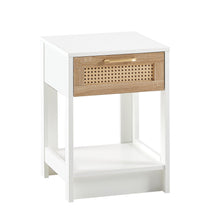 Load image into Gallery viewer, 15.75" Rattan End Table With Drawer, Modern Nightstand, Side Table For Living Room, Bedroom

