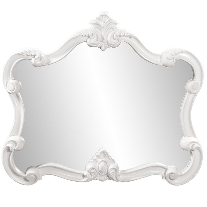 28" Baroque Framed Accent Mirror - White