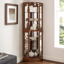 Load image into Gallery viewer, 6 Shelf Corner Curio Display Cabinet With Lights, Mirrors And Adjustable Shelves (E26 Light Bulb Not Included)
