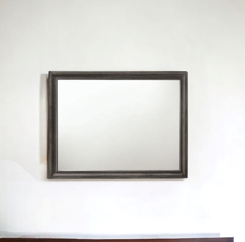 36" Framed Mounted Dresser Mirror - Gray