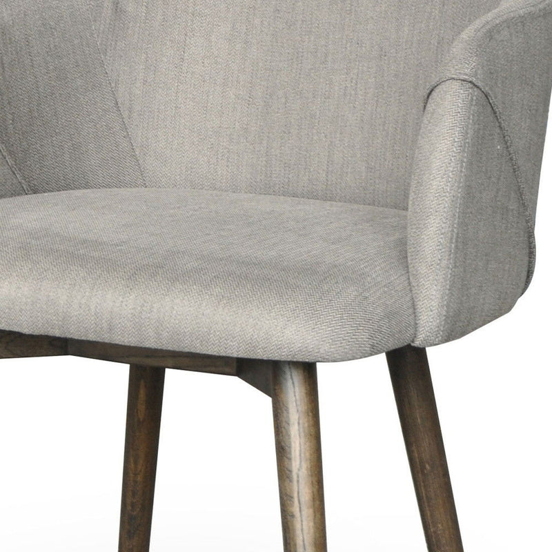 Upholstered Fabric Dining Arm Chair - Brown / Gray