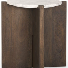 Load image into Gallery viewer, Stone And Wood Tray Table - White / Brown
