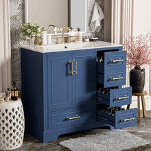 Load image into Gallery viewer, Traditional Bathroom Vanity With Soft Close Doors And Drawers
