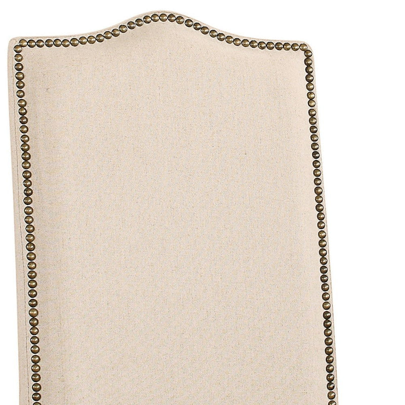 Upholstered Linen Dining Parsons Chair - Cream