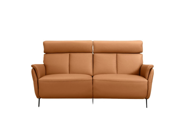 Leather Reclining USB Sofa - Camel