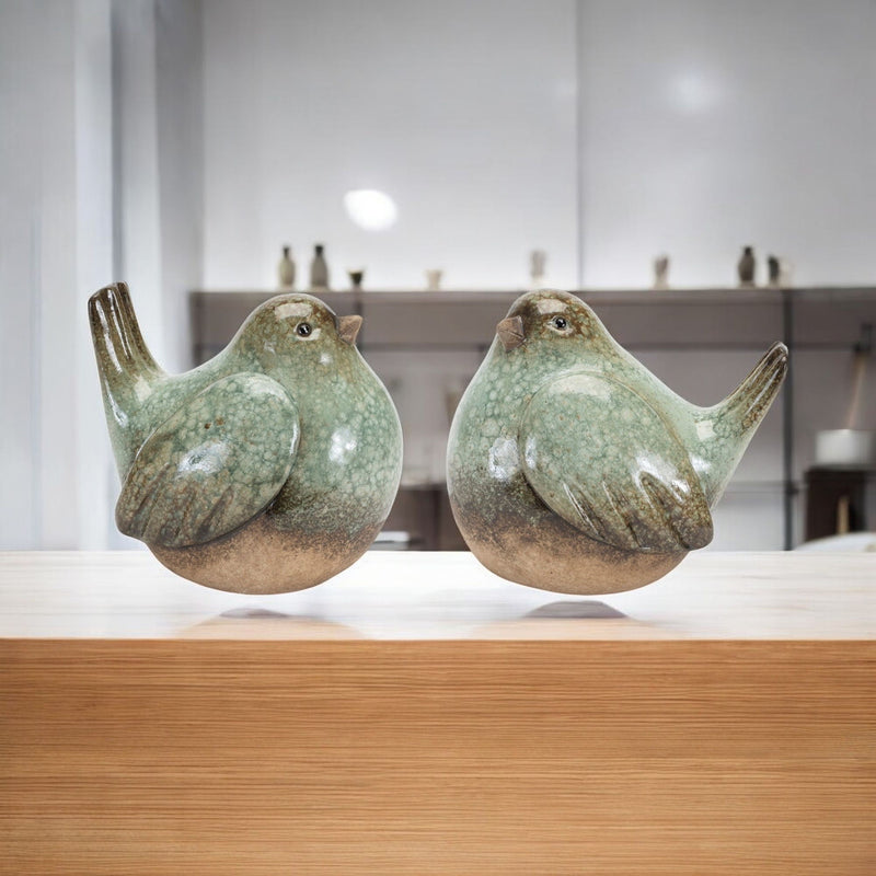 Figurine Tabletop Sculpture (Set of 4) - Green / Terracotta