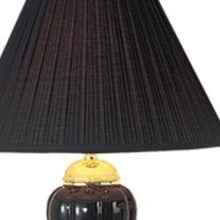 Load image into Gallery viewer, Ceramic Bedside Floor And Table Lamp Set With Black Empire Shade (Set of 3) - Gold
