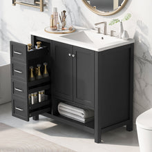 Load image into Gallery viewer, Bathroom Vanity With Sink Top, Bathroom Vanity Cabinet With 2 Doors And 2 Drawers, Open Shelf
