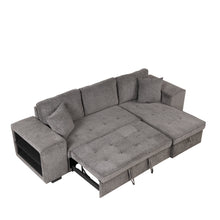 Load image into Gallery viewer, 104&quot; Modern L-Shape 3 Seat Reversible Sectional Couch, Pull Out Sleeper Sofa with Storage Chaise and 2 Stools for Living Room Furniture Set,Knox Charcoal (old sku:SG000431AAA)
