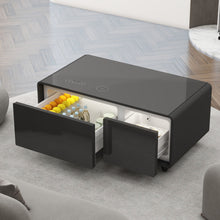 Load image into Gallery viewer, Modern Smart Coffee Table With Built-In Fridge - tooth Speaker, Wireless Charging, Touch Control Panel, USB Interface, Outlet Protection, Atmosphere Light
