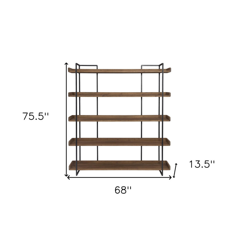 Five Tier Bookcase - Brown / Black