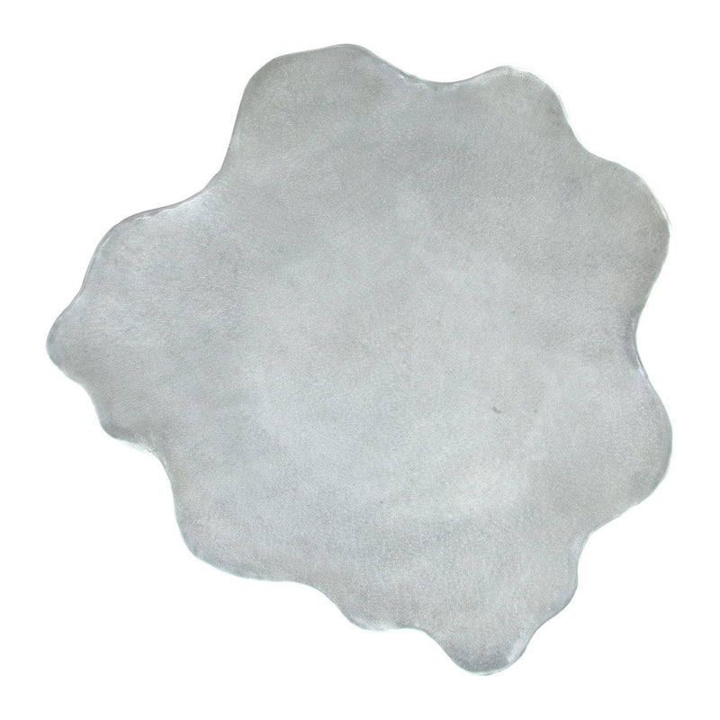 37" Aluminum Free Form Solid Coffee Table - Silver