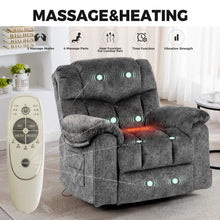 Load image into Gallery viewer, Swivel And Rocking Recliner Chair With Massage And Heating
