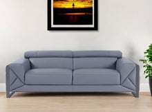 Load image into Gallery viewer, Italian Leather Sofa Silver Legs - Gray
