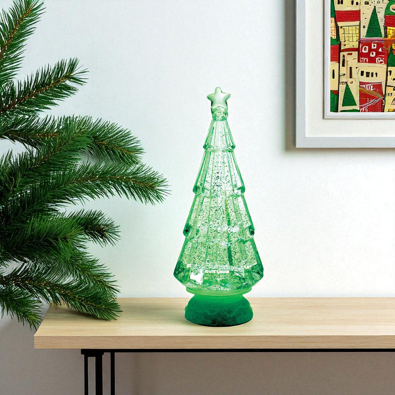Plastic Trees Christmas Christmas Tree Tabletop Sculpture With LED - Green