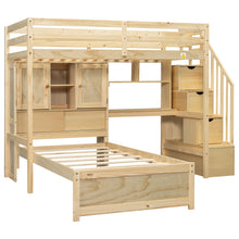 Load image into Gallery viewer, Loft Bed With Built In Desk And Staircase
