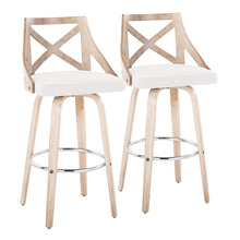 Load image into Gallery viewer, Charlotte - Farmhouse Fixed Height Bar Stool With Swivel And Round Footrest (Set of 2)
