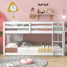 Load image into Gallery viewer, Twin over Twin Floor Bunk Bed, White(New SKU:W504P148538)
